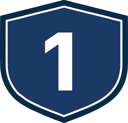 The dark blue Elite Insulation shield with a large white number 1 in the center.