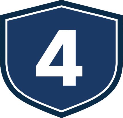The dark blue Elite Insulation shield with a white border features a large white number 4 in the center.